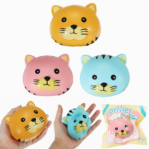 Oriker Squishy Tiger Face Ball Bun 10cm Soft Sweet Slow Rising Original Packaging Collection Gift