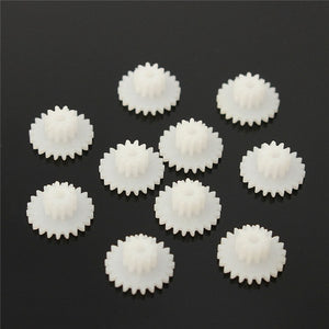 10pcs White Gear 2mm DIY Model Toy Motor Shaft Plastic Gear Accessories