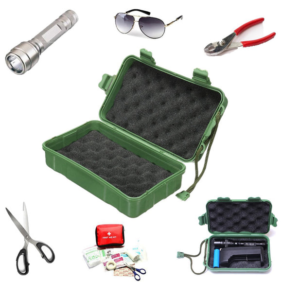 Green Plastic Flashlight Tools Storage Case Box 202x121x65mm