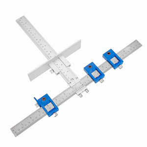 Aluminum Woodworking Tool Drawer CM/Inch Position Cabinet Hardware Jig Guide With 3pcs Drill