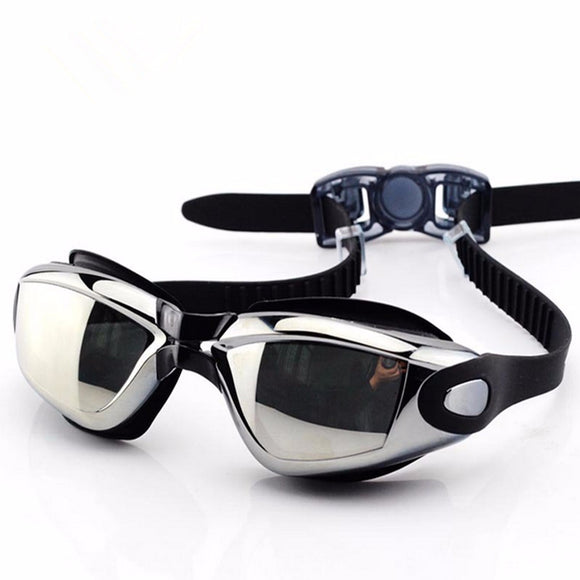 CAMTOA Anti-fog Waterproof Swimming Goggles Glasses For Adults Women Men Silver