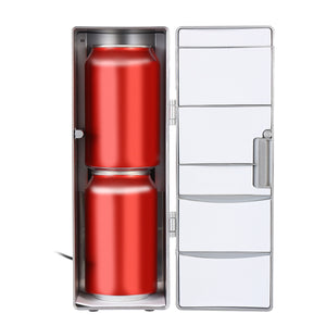 USB Small Car Refrigerator Office Computer Ice Refrigerating Heating DC 5V