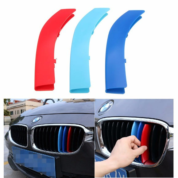 3Pcs Front Kidney Grill Grille M Style Decal 3 Color Buckle For BMW 5 Series 14-15