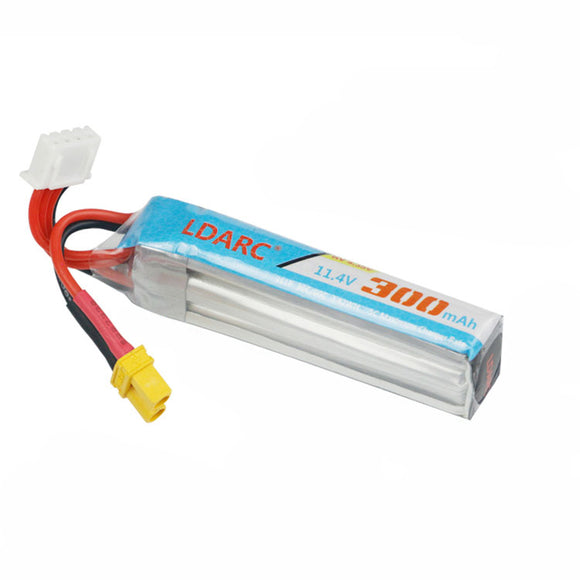KINGKONG/LDARC 11.4V 3S 300mAh 30C Lipo Battery XT30 Plug 65.7*11.6*19.2mm for ET75 AK103 AK123 Mobula7 HD