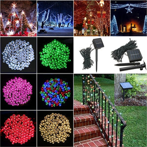 100 LED Solar Powered Fairy String Light Garden Party Decor Christmas