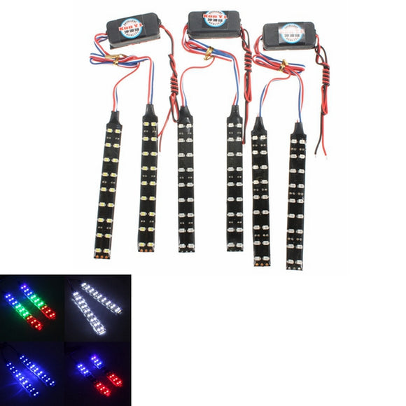 2pcs Motorcycle Tail Brake Turn Signal 5050 18 LEDs Strip Light