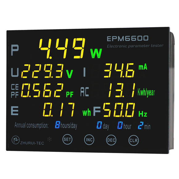 EPM6600 10A 2000W Digital Electric AC Energy Meter Power Meter Frequency KWH Meter Measurement