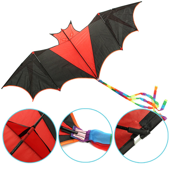 198CM 3D Huge Bats Kite Flying Single Line Bird Animal Kite Outdoor Sports Wind Kids Toys
