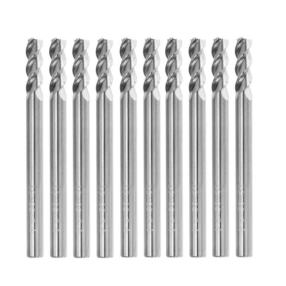 Drillpro 10pcs 4mm HRC58 3 Flutes End Mill Cutter Tungsten Carbide CNC Milling Cutter Tool for Aluminum