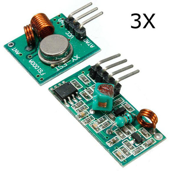 3Pcs 315MHz XD-FST XD-RF-5V Wireless Transmitter Receiver Module Not Super-heterodyne