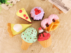 Cake Squishy Dessert 10CM Donuts Ice cream Pizza Bread Medium Size Jumbo Collection