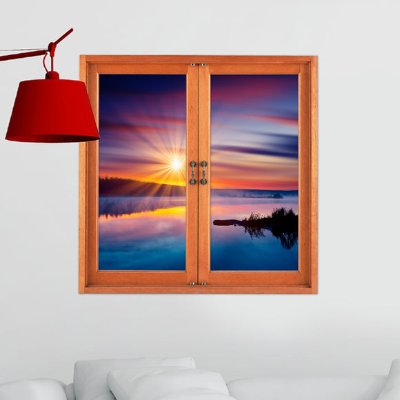 Sunset PAG 3D Artificial Window Cloud Iridescence Wall Decals Room Stickers Home Wall Decor Gift