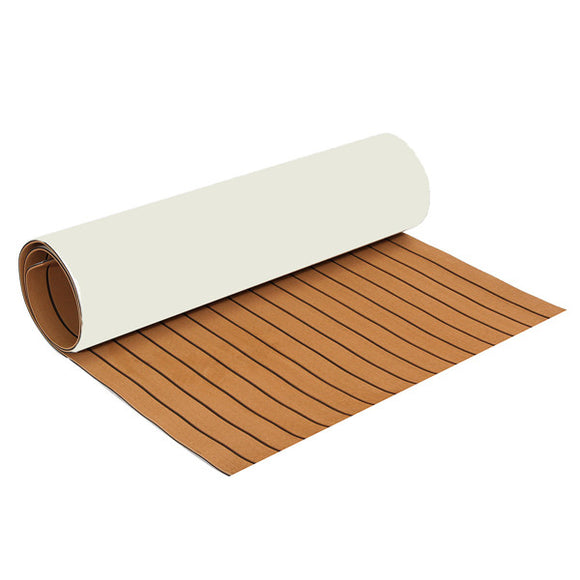 89x230cmx6mm Dark Brown With Black Lines Boat EVA Foam Faux Teak Decking Sheet