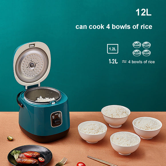 1.2L Mini Rice Cooker Electric Lunch Box Travel Rice Cooker Small Removable Non-stick Pot Keep Warm Function Suitable For 1-2 People For Cooking Soup Rice Stews Grains Oatmeal