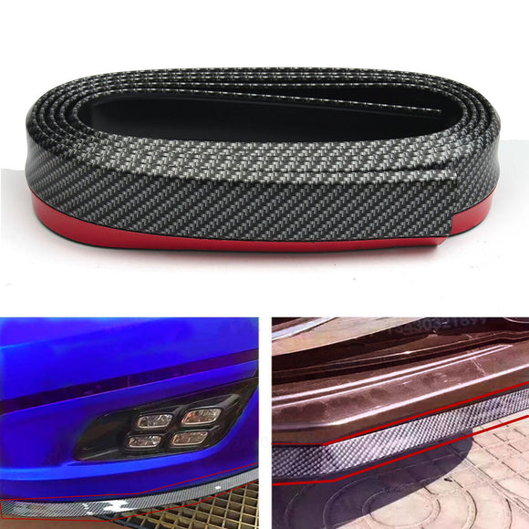 2.5mx50mm Carbon Fiber Universal Car Front Lip Bumper Trim Sticker