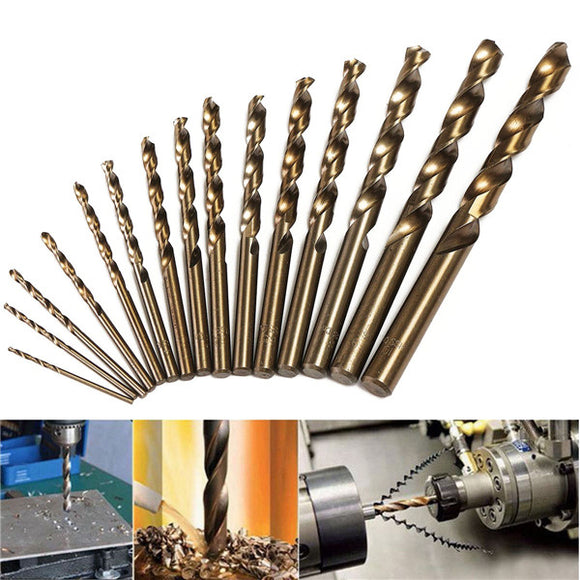 15pcs 1.5-10mm HSS M35 Cobalt Twist Drill Bit
