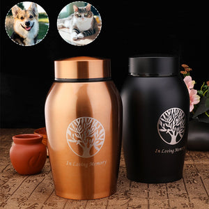 Memorial Pet Ashes Urn Holder Creative Stainless Steel Leak-proof Storage Jar