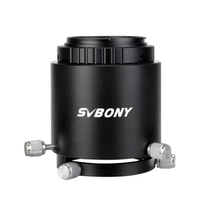 SVBONY Spotting Scope Camera Adapter Extensionable Two Tube Construction Fits Spotting Scope Eyepiece Outer Diameter 49mm to 58mm Black Metal for Canon SLR Cameras