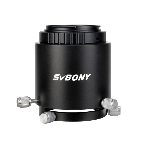 SVBONY Spotting Scope Camera Adapter Extensionable Two Tube Construction Fits Spotting Scope Eyepiece Outer Diameter 49mm to 58mm Black Metal for Canon SLR Cameras