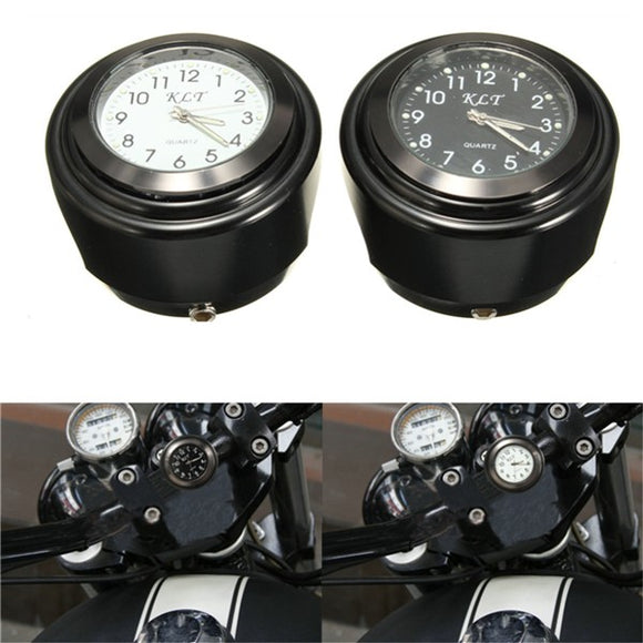 Motorcycle Bike Handlebar Mount Dial Clock Watch 7/8inch 1inch Universal for Harley