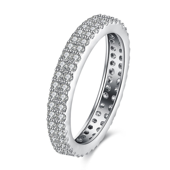 INALIS Zircon Full Around Platinum Gift Wedding Finger Rings