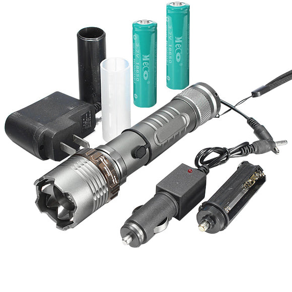 MECO XM-L T6 2000Lumens 5Modes Lotus Shape LED Flashlight +18650+Chargers