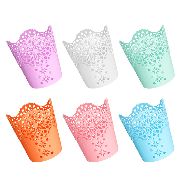 Hollow Flower Pencil Holder Plastic Pen Holder Makeup Brush Holder Multifunctional Storage Barrels