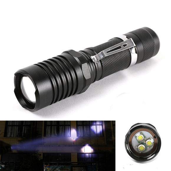 XANES 3506 3x XML-T6 1500Lumnens 5Modes Zoomable LED Flashlight 18650/AAA