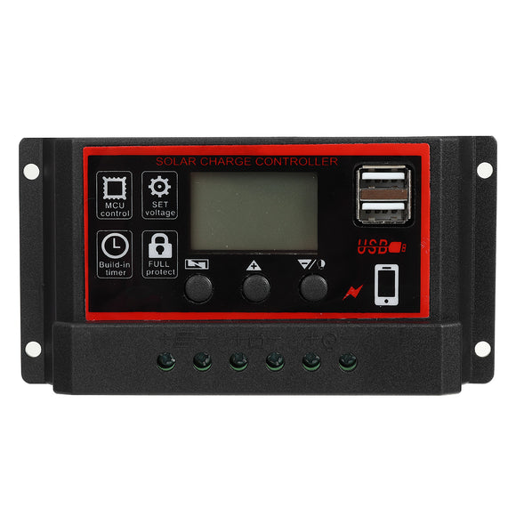 10A/20A/30A 12V/24V Solar Panel Chager Controller Photovoltaik Solarmodul LCD Display Dual USB