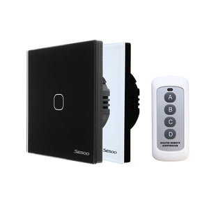 SESOO SY6-01-D EU/UK Standard Smart Touch Switch RF433 Remote Control Wall Switch 1 Gang 1 Way