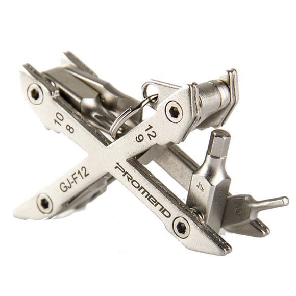 PROMENO 8 in1 Mini Bike Combination Tool Key Ring F12 Hex Wrench T25 Screw Cycling Repair Tool