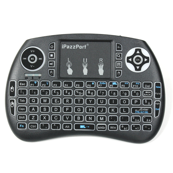 Ipazzport KP21SDL 2.4G Wireless Three Color Backlit Italian Version Mini Keyboard Touchpad Air Mouse