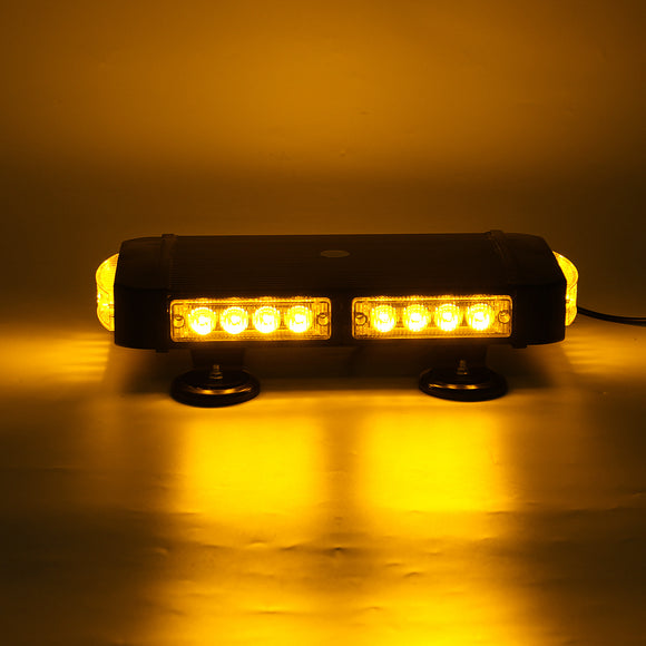 13Inch 24LED Car Roof Top Emergency Warning Strobe Light Bar 7 Flashing Pattern Beacon Lamp Waterproof Amber