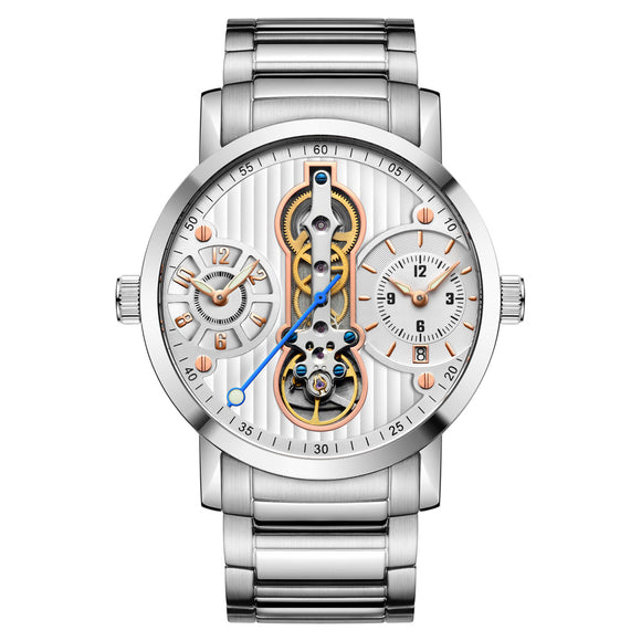 GUANQIN GJ16103 Skeleton Calendar Auto Mechanical Watches Business Style Men Wrist Watch