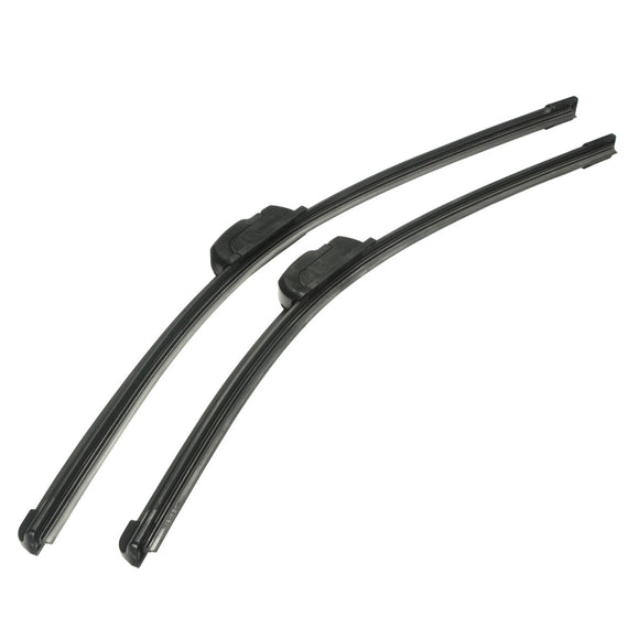 1 Pair 20 Inch And 18 Inch Black Universal J-Hook Car Windshield Wiper Blade Bracketless