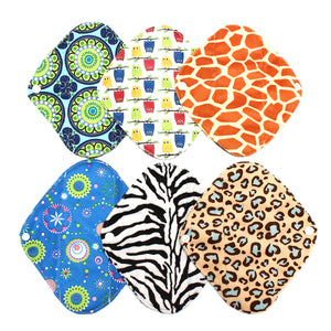6Pcs 7.86 Reusable Charcoal Bamboo Cloth Menstrual Sanitary Pads Panty Liner Maternity Mama Pads"