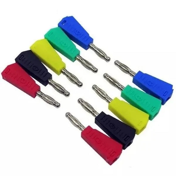 100Pcs P3002 Red+Black+Green+Blue+Yellow 20Pcs Each Color 4mm Stackable Nickel Plated Speaker Multimeter Banana Plug Connector Test Probe Binding