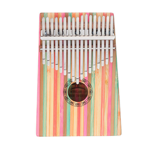 GUISTAR GS-17 17 Keys Colourful Mahogany Kalimba Thumb Piano Finger Percussion with Bag Set