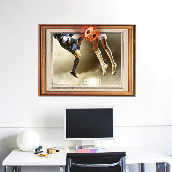 Miico Creative 3D Football Game Frame PVC Removable Home Room Decorative Wall Floor Decor Sticker