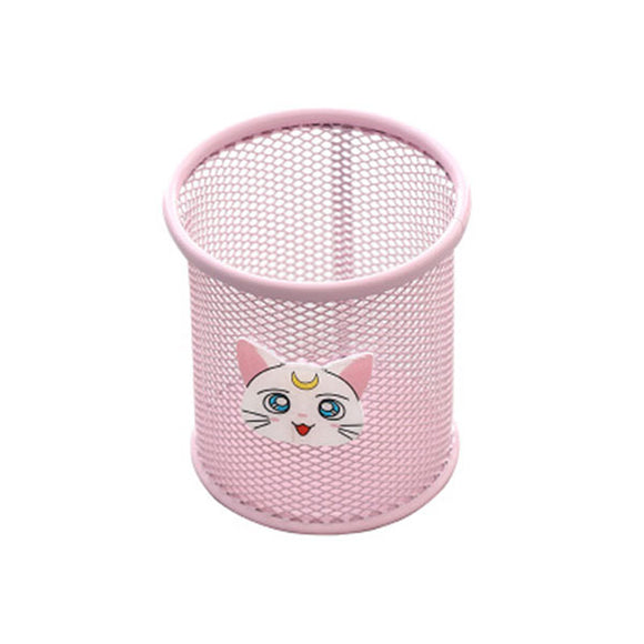 Creative Stationery Children Student Cartoon Metal Mesh Pen Holder Desktop Arrangement Grid Office Receiving Barrel