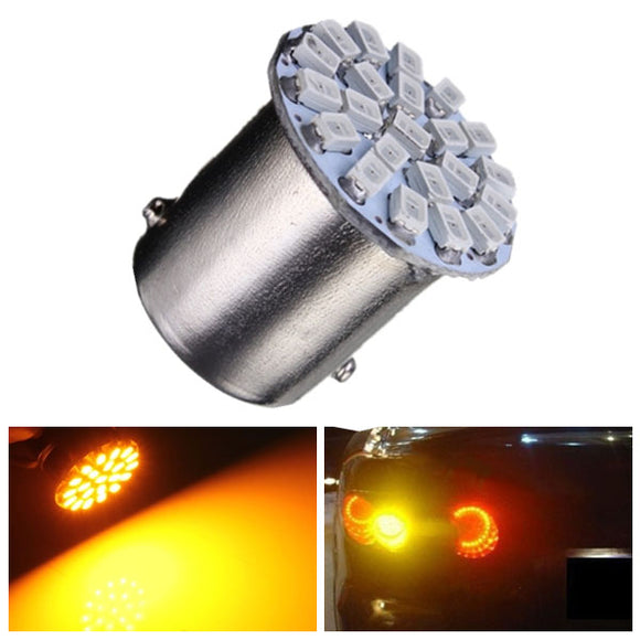 1pc Yellow/Amber P21W 1156 22-SMD LED Car Tail Turn Signal Lamp Bulb