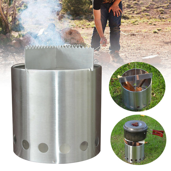 Portable Ultra-light Stainless Steel Camping Stove Wood Burner Furnace Cooker