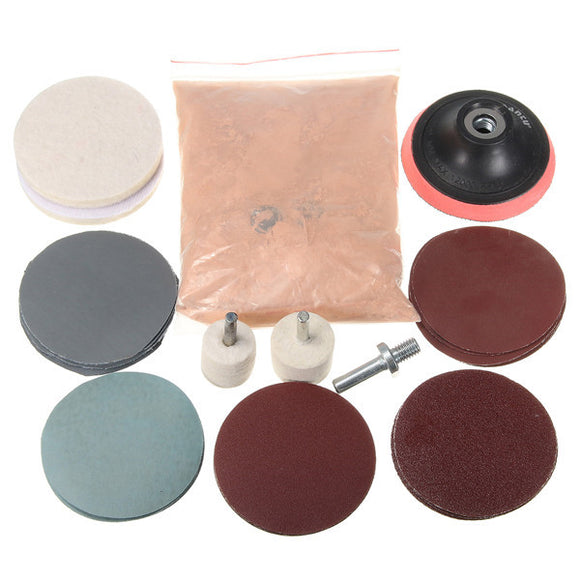 32pcs Polishing Kit Felt Polishing Pad with Polishing Wheel and 230g Cerium Oxide Powder