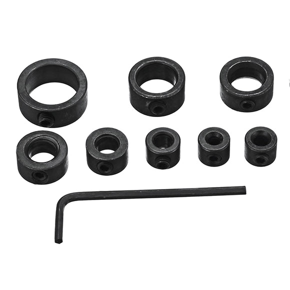 Drillpro 8pcs 3-16mm Drill Bit Shaft Depth Stop Collars Woodworking Drill Bit Limited Ring Collar