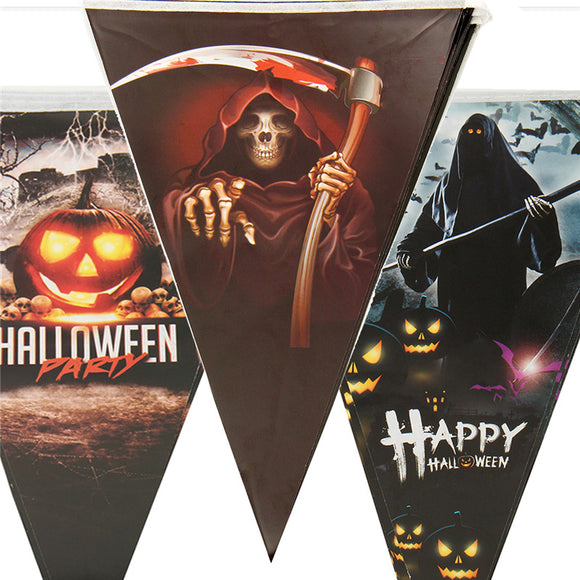 Halloween Party House Decoration Triangle Flag String Bar Scene Horror Props Toys