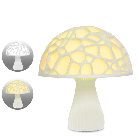 18cm 3D Mushroom Night Light Touch Control 2 Colors USB Rechargeable Table Lamp for Home Decoration