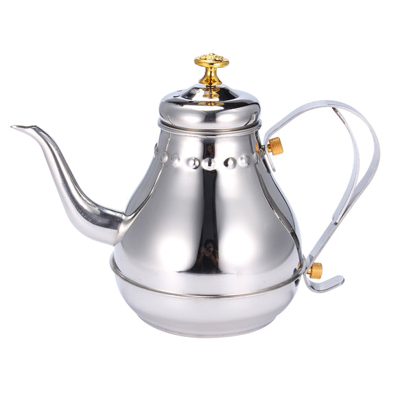 Silver 1.2L Capacity Stainless Steel Coffee Drip Kettles Tea Filter Pot Teahouse