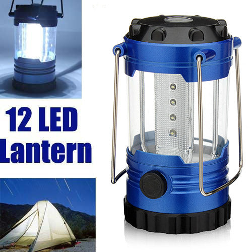 12 LED Portable Camping Hiking Tent Lamp Light Lantern Outdoor Emergency Light With Compass