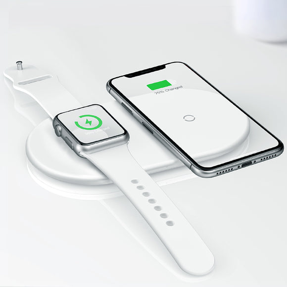 Baseus 2 in 1 10W Qi Wireless Charger For Apple Watch 4 3 2 1 for iPhone X XR Xs Max Fast Wireless Charger Pad