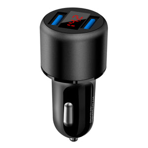 Dual Port USB 3.1A Digital Display Multifunction Aluminum Alloy Aperture Display Car Charger